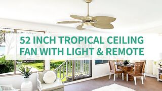 YITAHOME Tropical Ceiling Fans with Light and Remote, 52 Inch Fan Light with Memory Function