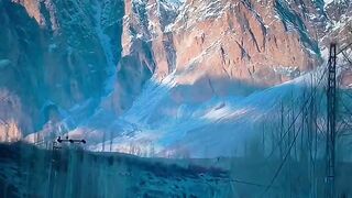 While driving towards the Passu cones on the Karakoram Highway, Pakistan