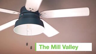 Hunter Fan Company, 59307, 52 inch Mill Valley Matte Black Indoor _ Outdoor Ceiling Fan