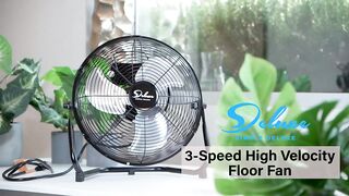 Simple Deluxe 18 Inch 3-Speed High Velocity Heavy Duty Metal Industrial Floor Fans,