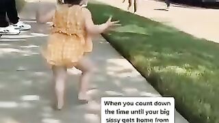 Little baby loves elder sister