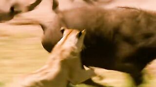 Amazing fight scene Lion & Jungle buffalo