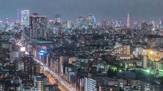 City, lighting road, cars