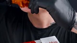 Fried Chicken With Spicy Sauce |Febspot | Asmr Mukbang Eating
