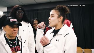 Watch moment Dawn Staley learns she is AP's Coach of the Year.