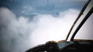 helicopter ride over the cloud to the hongkong city