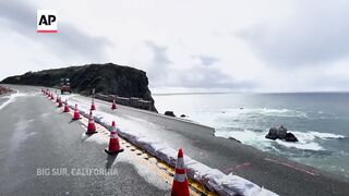 Stretch of California Highway 1 that collapsed in Big Sur closes again as new storm arrives.