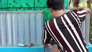 Jidan Ibrahim's Vlog __ Otter Given an Eel. Part 847 #shortvideos #otter #eels #rice fields