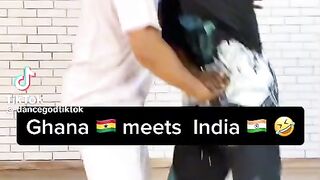 India and Africa people dance together