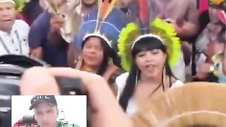 Tá alegria e felicidade do povo indígina do Brasil