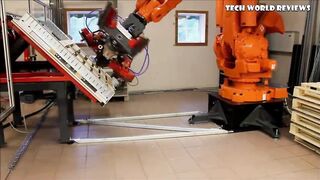 Amazing process making pallets by robots and people in urdu hindi