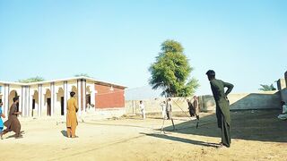 Volli ball playing in village
