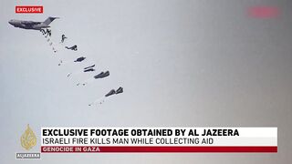Exclusive footage obtained by Al Jazeera_ Israeli fire kills man while collecting aid.