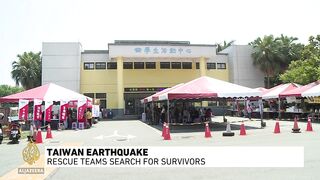 Taiwan earthquake_ Rescue teams search for survivors.