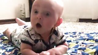 Funny baby videos | joyful baby Babbles and candles