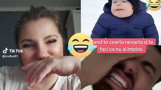 The child and the cat laughed endlessly