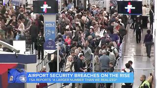 New report shows spike in the number of airport security breaches.