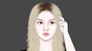 Scalp Treatment _ Big Flakes Dandruff Removal ASMR Animation (1080_HD)