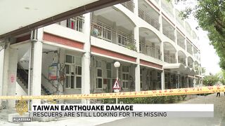 Taiwan earthquake_ Rescue teams search for survivors.