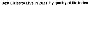 Best Cities to Live in the World in 2021