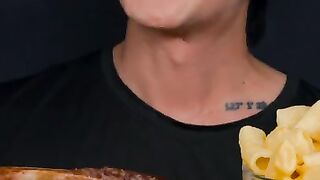 Eating Mutton Steak And Cheese Pasta | Asmr Mukbang