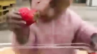 Everyone loves strawberries, even this dear friend :)