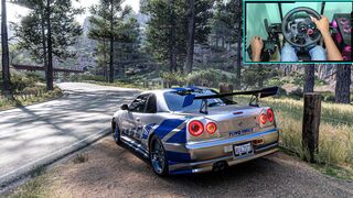 Nissan GT R34 - Forza Horizon 5 Steering Wheel Gameplay
