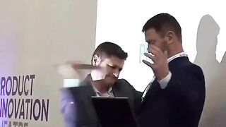 Body armor company demonstrates their "stab protection" vest on their CEO!