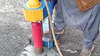 Technical work in making road by machine