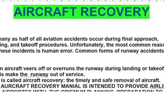 HOW TO USE AIRCRAFT RECOVERY MANUAL