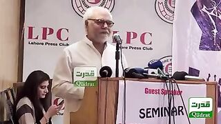 Ayaz Amir's alarming speech, ban on speaking and listening to name-calling of Imran.