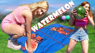 2 Girls vs Crazy Watermelon Challenge