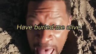 The man was struck by lightning while he was buried in the sand...????
