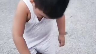 Small monkey friendship with kid????