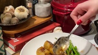 Another dinner with potatoes and steak
