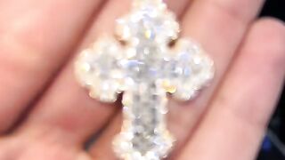 Solid Gold & Natural VS Diamond Cross Pendant