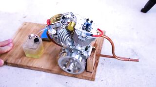Mini V-Twin Engine Four-stroke Test