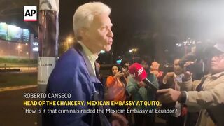 Mexico ends diplomatic ties with Ecuador after police break into embassy.