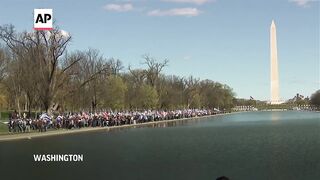 Washington D.C. rally marks six months since Israel-Hamas war started.
