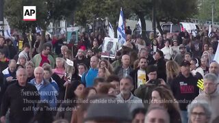 Rally in Jerusalem on 6-month anniversary of Israel-Hamas war _ AP Top Stories.