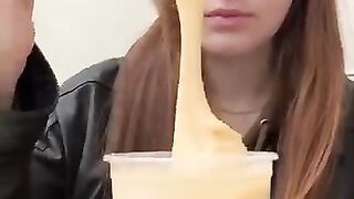 Trying new fast food item