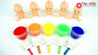 Educational children's game, the Hello Kitty lollipops eaten by rubber babies are dyed in different colors