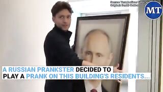 Russian prankster hangs a portrait of Vladimir Putin in an elevator and films the reactions of residents