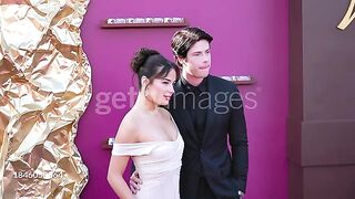 Tessa Brooks and Blake Gray attend the Los Angeles premiere of Warner Bros. "Wonka" at Regency Village Theatre