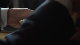 Cover hands turning pages in a notebook