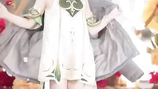 Beautiful Asian teen cosplaying