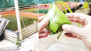 Cara membuat KETUPAT LEBARAN❗Sambil ngabuburit disamping kolam