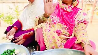 Happy village family