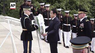 Japanese PM Fumio Kishida begins a much-anticipated visit to Washington, lays wreath at Arlington.