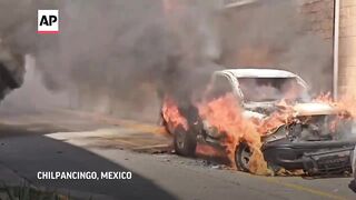 Protesters in Mexico set fire to state government building, vehicles.